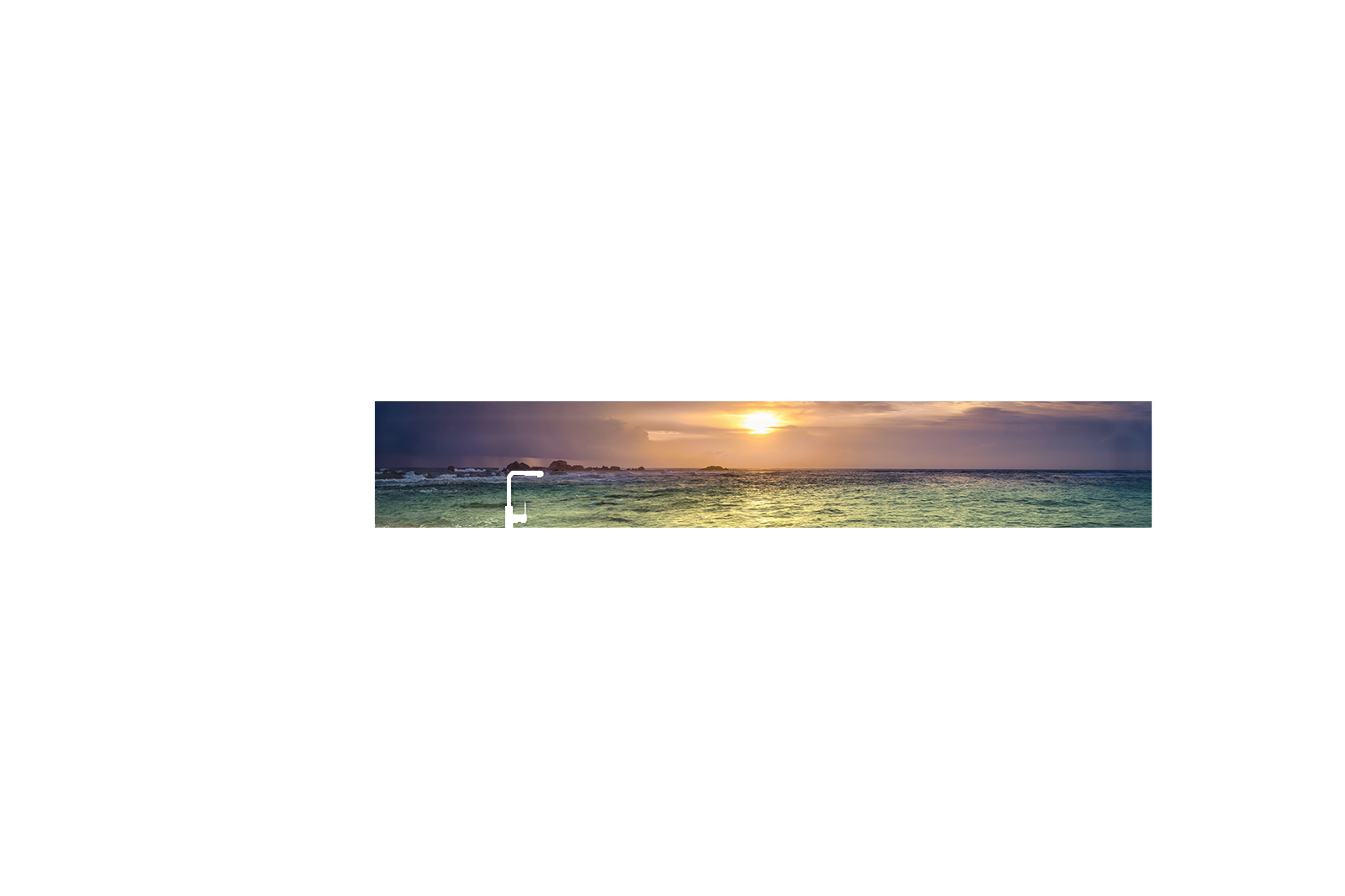 Echtglas-Rueckwand-Meer-Wellen-Sonnenuntergang